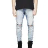 full Length Jeans Straight Denim Trousers jeans Fi Men Destroyed Ripped Slim Jeans Skinny Denim Pants Stretch Lg Trousers 630b#