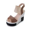 Casual Shoes 2024 Fashion Wedge Women Belt Buckle High Heel Fish Mouth Sandals Luxury Sandal