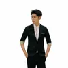 Mäns koreanska FI -kontor Dr Half Sleeve Suit Blazer Ny sommar 2023 Casual One Butt Slim Fit Solid Color Blazers Men Z9ZK#