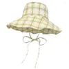 Береты, солнцезащитная защитная шляпа для женщин, регулируемая клетчатая летняя женская дышащая шляпа для кемпинга и кемпинга