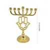 Posiadacze świec Nowoczesne 7 -Branch Hanukkah Menorah Candlestick Table Centerpiec Multifunkcyjne ozdoby akcentu akcentu