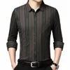 2022 Camisas para hombre a rayas de marca para hombres Ropa de bolsillo coreano FI LG Camisa de manga de lujo DR Ropa casual 9021 84HU #
