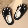 Pantofole invernali da donna in peluche caldo sandali con design ad artiglio d'orso scivoli antiscivolo da esterno infradito scarpe casual morbide e confortevoli da donna