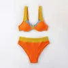 2024 Neue sexy Spleißstahlarmbänder Get Bikini High Taille Beach Split Bikini Bikini sammeln