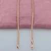 Łańcuchy 3 mm 45 cm mężczyźni kobiety Choker Rose Gold Kolor Naszyjnik