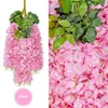 Dekorativa blommor realistiska falska wisteria vinstockar konstgjorda kransdekoration för hem bröllopsträdgård 12st färgglada faux