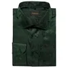 Зеленые однотонные рубашки с узором пейсли для мужчин, роскошные шелковые рубашки с рукавами Lg, приталенные рубашки Dr, Busin Social, мужская одежда X6BZ #