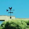 Gartendekorationen, Wetterfahne aus Metall, Hahn, Windrichtungsanzeiger auf dem Dach, Bauernhofszene, Kunstdekor, Dach