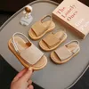 Sandals Leather Fashion Childrens Slide Two Styles Summer Girls Sandals and Slide Bohemian Classic Fashion Open Toe Non slip Childrens Apartment Q240328
