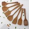 Spatule en bois Pot non bâton pas de peinture ou de cire à poignée longue légumes sautés un ensemble complet de cuillères à soupe ustensiles de cuisine