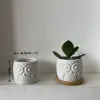 Jardinières 2 pièces Style européen petit Pot de fleur en céramique décorations pour la maison Pot de fleurs blanc rustique décor à la maison décoration de bureau