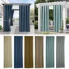 Shower Curtains Solid Color Fine Linen Waterproof Bath Heat Insulation Bedroom Simple Full Blackout Outdoor Window Curtain