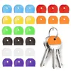 Porte-clés 24pcs / Set Anti-poussière Multifonctionnel Key Cover Cap Capuchon de protection léger PVC pratique sans rayures Porte antidérapante 8 couleurs