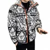 2022 Winter Neue Männer Harajuku Graffiti Druck Parkas Lose Streetwear Puffer Jacken Männlichen Fi Verdicken Warme Cott Kleidung M043 #