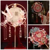 Dekorativa figurer Handbroderi Phoenix Round Fan Lyxig dubbelsidig kinesisk stil brud handgjorda färdig produktbröllop