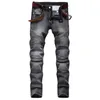 2024 Denim Pants Designer Motorcycle Bike Straight Jeans Men's Autumn Spring Punk Rock Streetwear Riding Knee Guard Pants k5F0#