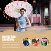 Guarda-chuvas papel de óleo à prova de chuva à prova de vento flor padrão chinês dança clássica pára-sol oriental com borla pendente