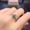 Cluster anneaux Natural Moss Agate Gemmestones Ring For Women Solid 925 STERLING MARDING ENGAGEMENT BRIDE Unique Gift Fine Jewe257r