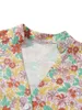 Casa roupas femininas 2 peças roupa havaiana contraste cor sólida camisa de manga curta com cintura elástica shorts pijamas conjuntos