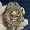 Luxury Diamonds AP Watch Apf Factory Vvs Iced Out Moissanite Can past Test Luxury Diamonds Quartz Movement Iced Out Sapphire Stones Gold Silver t Op Quality Out 2BQ2