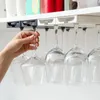 Kitchen Storage 2PCS Accessories Wall Mount Wine Glasses Holder Stemware Classification Hanging Glass Cup Rack Punch-free Cupboard