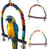 Andra fågelförsörjningar Icke-toxisk papegoja Interaktiv underhållande swing stativ tugga leksak måste-ha justerbar hållbar