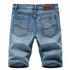2023 Summer New Men'S Regular Fit Denim Shorts Classic Fi Busin Trend Casual Jeans Male High Quality Five-Point Pants a5wK#
