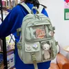 Mochila impermeável multi-bolso náilon escola bonito mulheres mochilas para estudante feminino meninas kawaii portátil livro pacote mochilas