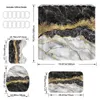 4 st duschgardin set med 12 krokar marmor mattor informade mattor och toalettlock för badrumsdekor 240328