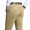 Pantaloni da uomo Smart Casual Pantaloni da tuta Gamba dritta Nero Pantaloni da tuta blu navy Pantaloni Khaki Dr Formali U5a5 #