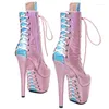 Sapatos de dança laijianjinxia 17cm/7 polegadas pu superior moderno pólo plataforma de salto alto sexy boate botas de tornozelo feminino 094