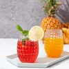 Bicchieri usa e getta Cannucce 16oz/12oz Ananas Bicchiere da vino Bicchiere da cocktail in plastica Riutilizzabile per bevande Home Party Club