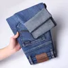 Fi Mens Elastic Busin Straight Jeans Bleu Slim Casual Denim Pantalon Printemps Eté Cott Mens Denim Pantalon Plus Taille W7iv #