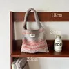 Storage Bags Large Capacity Colorful Crochet Women Shoulder Versatile Handmade Knitted Cute Tote Bag Woolen Woven Lady Handbags