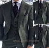 black Men Suit 2024 Busin Office Jacket Pants Vest Three-Piece Set Slim Fit Outfit Wedding Tuxedo for Male Custom Clothes O3Ll#