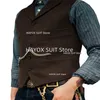 Costume pour hommes Tweed Gilet Herringbe Simple Boutonnage Busin Gilet Veste Casual Slim Fit Hommes Chalecos Mariage f0ko #