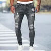 Herfst Zwarte Skinny Jeans Mannen Gescheurde Jeans Mannelijke Casual Gat Straat Hip Hop Slanke Denim Broek Man Fi Jogger broek 2022 Nieuwe a7mq #