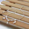 Anklets Bohemia Sweet Simple Stars Moon Heart Anklet 100% 925 Sterling Silver Ankel Beach Foot Chain Bracelet Womens Jewelry Girl GiftL2403