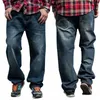 jeans Men Loose Denim Pants Straight Fi Classic Streetwear Hip Hop Brand Skateboard Blue Wide Leg Trousers Large Size 46 N9lw#