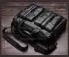 Homens de luxo maleta de couro genuíno bolsa de negócios bolsa para portátil 156 polegada escritório masculino portfólio preto 240320