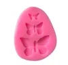 Molde de borboleta de silicone, acessórios de cozimento 3d, faça você mesmo, artesanato, cortador de chocolate, fondant, ferramenta de decoração de bolo, 3 cores