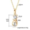 Pendant Necklaces Cat Kitten Cute Necklace Pendants For Womens Stainless Steel Rose Gold Color Chain Cubic Zirconia Jewelry253R
