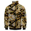 FI AnimalsNake Skin Leopard Gold Mönster Harajuku Casual Pullover 3D Printed Zipper Hoodie Sweatshirt Jacket Män för kvinnor L6XI#