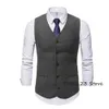 Gilet de costume pour hommes col en V laine Busin décontracté Gentleman marié meilleur homme gilets manteau de fête veste à manches chaleco hombre z1ka #