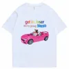 Get In Loser We're Going Insane Funny T-shirt Animal Racco Possum Meme Manga Curta Homens Mulheres Camisetas Fi Cott Camiseta T94F #