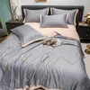 Beddengoedsets 4-delig dekbedset Dun dekbed Zomer Lichtgewicht 150-200 cm Machinewasbaar Zacht Comfortabel Ademend Kan naakt slapen