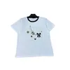 Women's T-Shirt designer Shenzhen Nanyou High end Wear 2024 Early Spring New Heavy Industry Pearl Chain Short sleeved T-shirt Top HX42