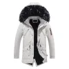 winter New Mens Jackets Warm Fleece Lined Hooded Fur Collar Parkas Coat Male Fi Windproof Thick Cott Men Clothing T8wc#