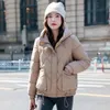 nuovo inverno lucido Parka giacca da donna addensare caldo con cappuccio imbottito Parka femminile outwear corto da donna Cott giacche da donna x4ln #