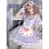 Gothic Lolita Dr krótki rękaw Kawaii Paid Party Dres Cosplay Cats Girl HARAJUKU Śliczny mundur r4en#